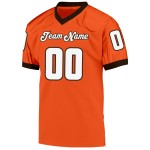 Maillot de football rétro authentique en maille orange blanc-marron personnalisé Maillot de football rétro authentique en maille orange blanc-marron personnalisé